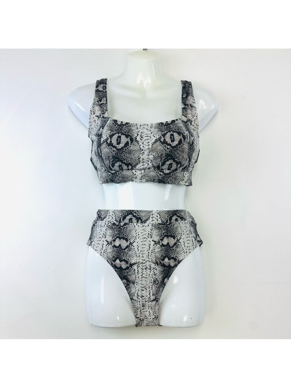 Joe Fresh NEW Python bikini 2piece swim Top Small Bottoms Medium lined